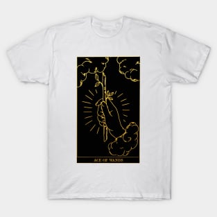 Ace Of Wands - Tarot Card Print - Minor Arcana T-Shirt